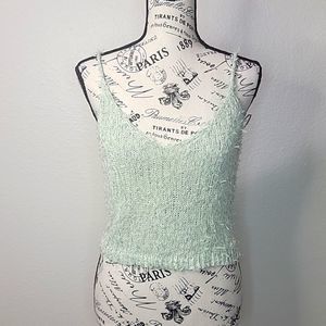 NWT TEXTURED CROP TANK MINT GREEN